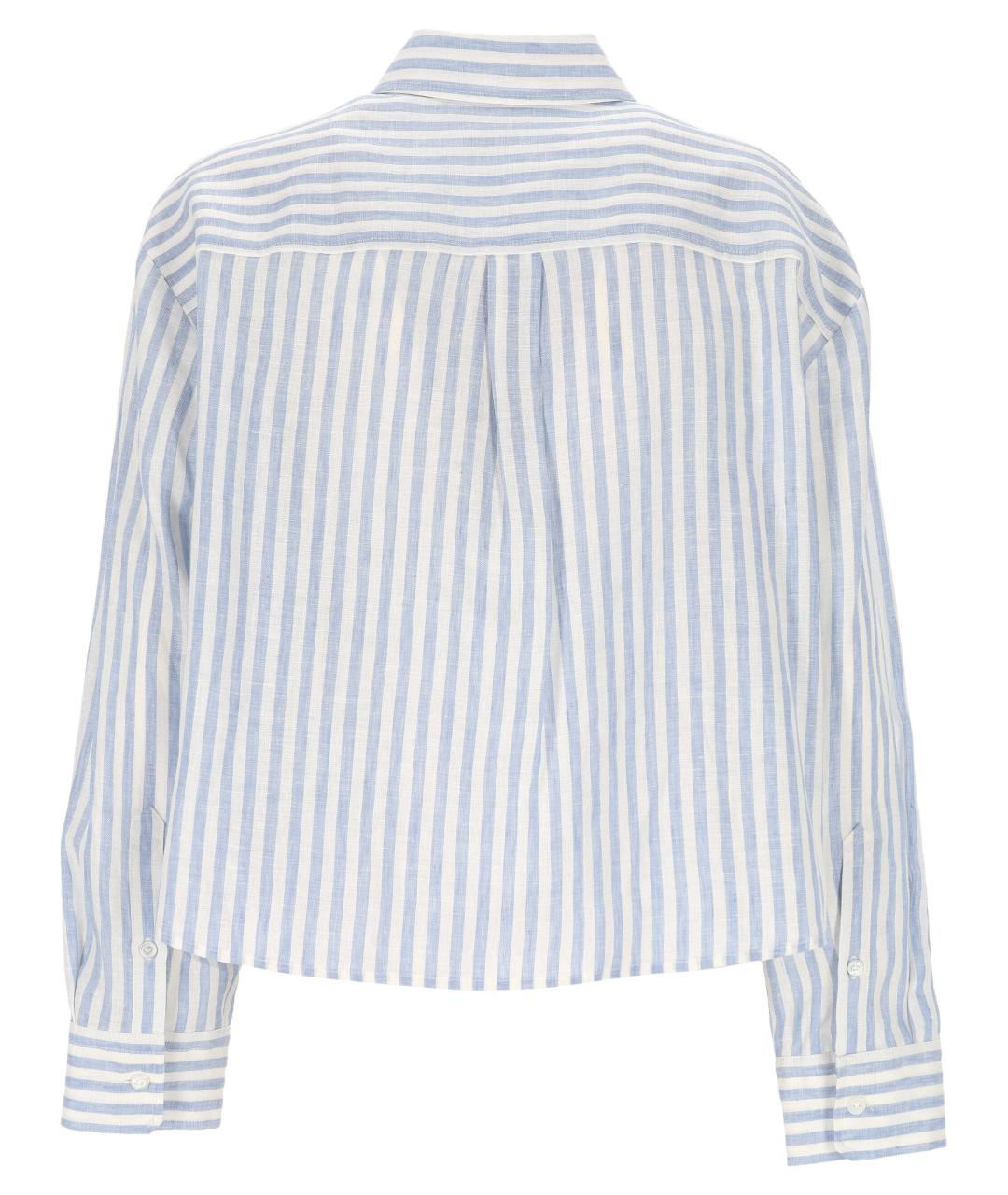 WEEKEND MAX MARA Голубая льняная рубашка, фото 3