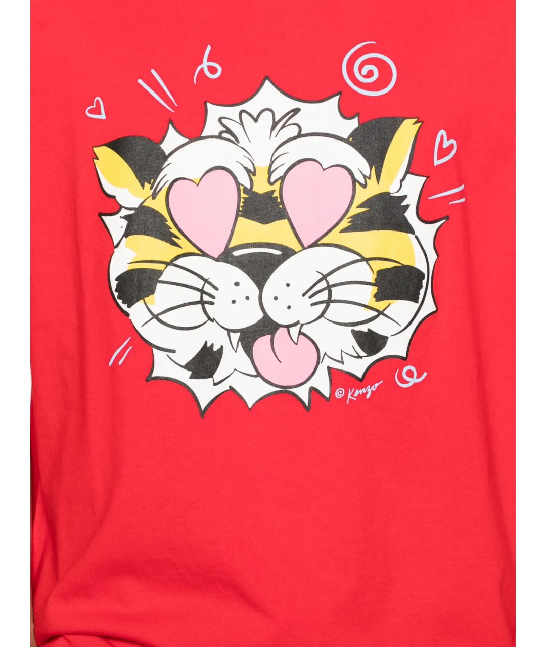KENZO Красная хлопковая футболка, фото 2