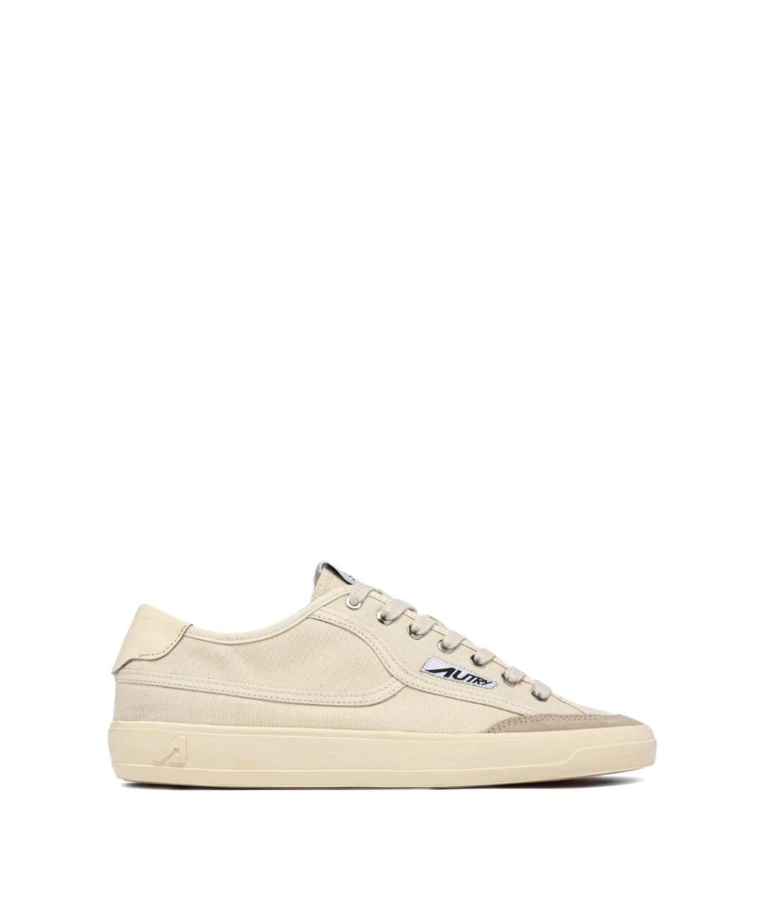 AUTRY Бежевые текстильные низкие кроссовки / кеды, фото 1
