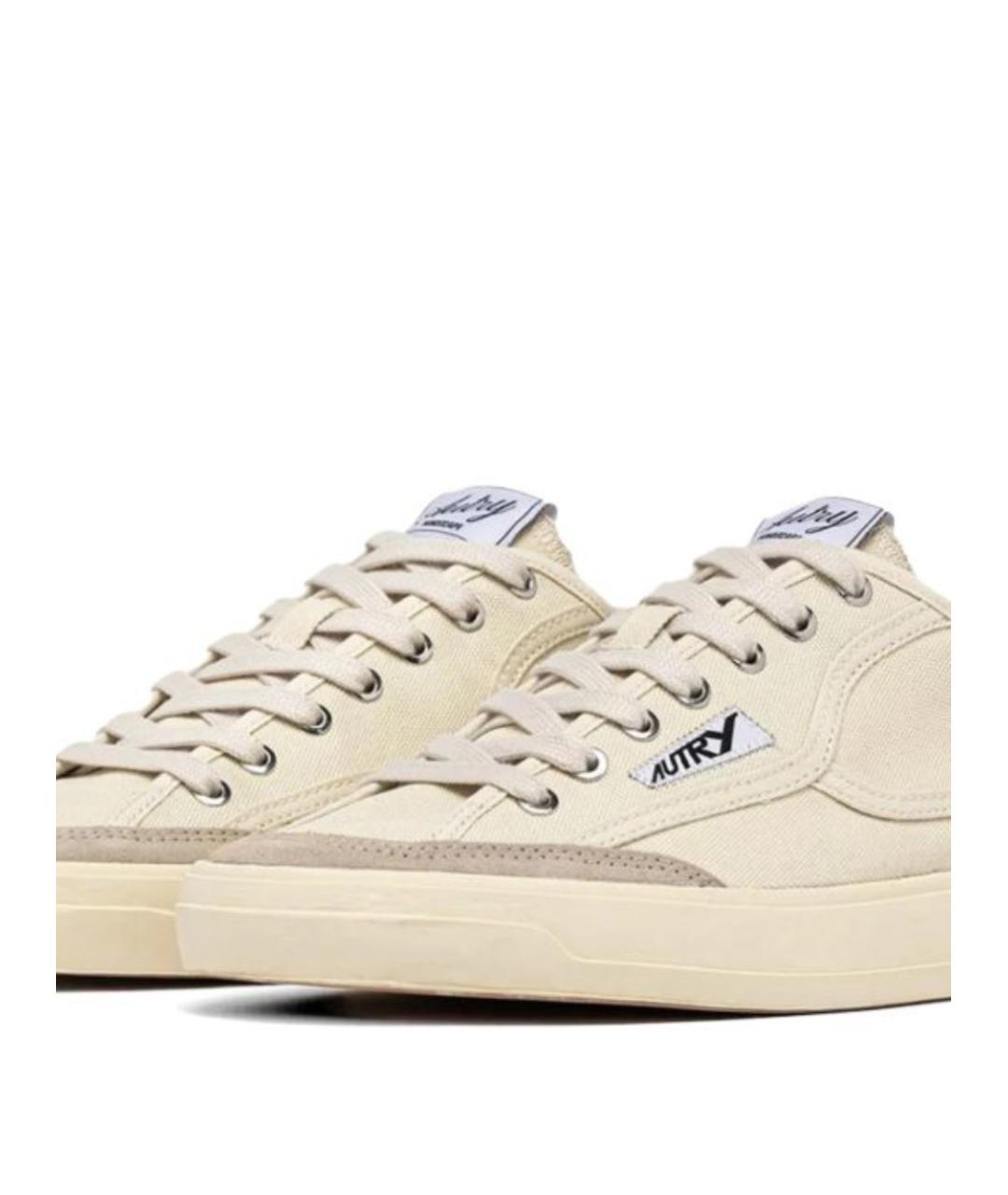 AUTRY Бежевые текстильные низкие кроссовки / кеды, фото 4