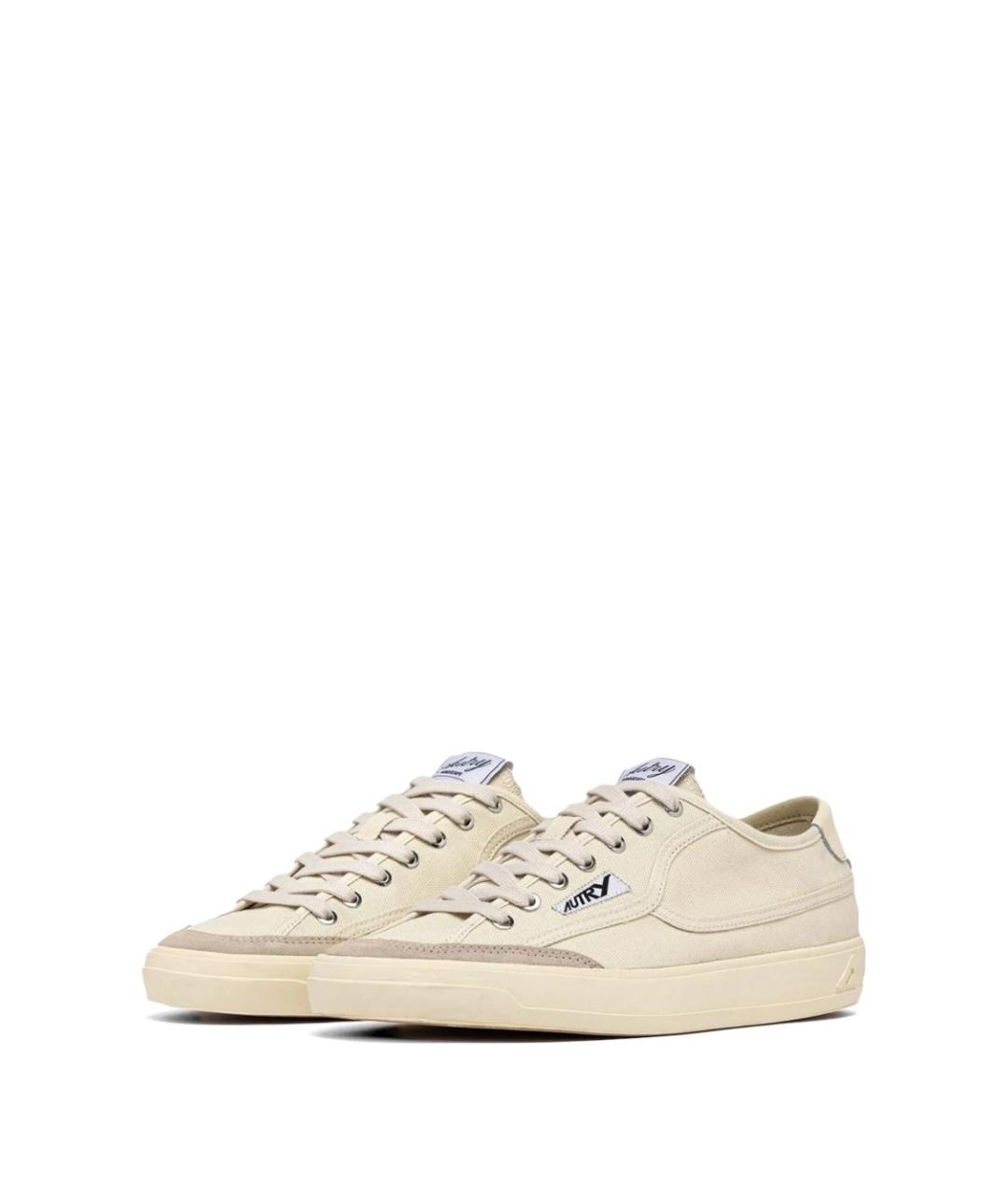 AUTRY Бежевые текстильные низкие кроссовки / кеды, фото 2