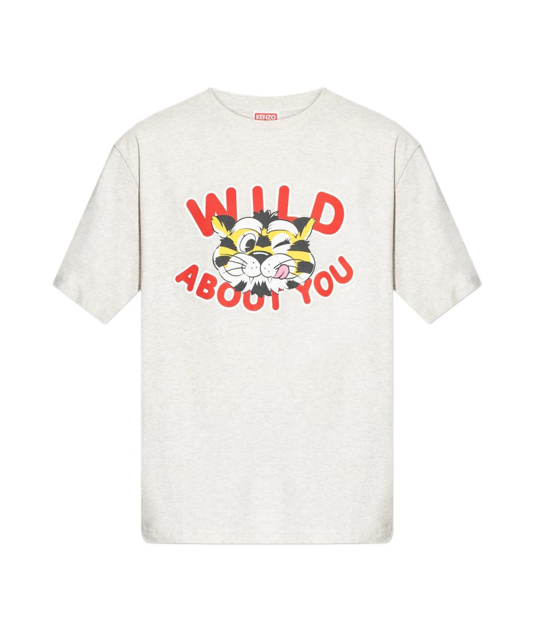 KENZO Серая хлопковая футболка, фото 1