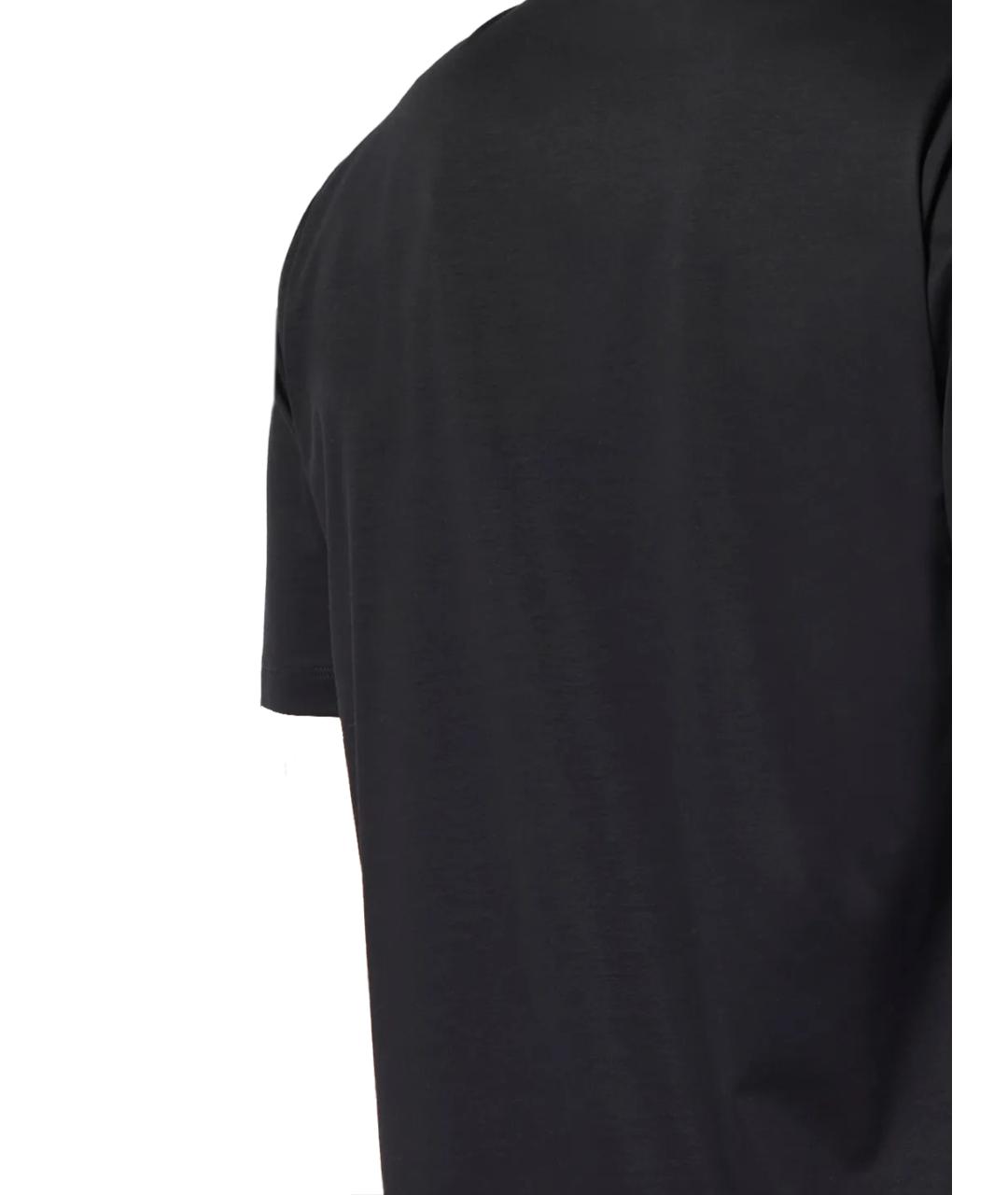 PHILIPP PLEIN Черное хлопковое поло с коротким рукавом, фото 3