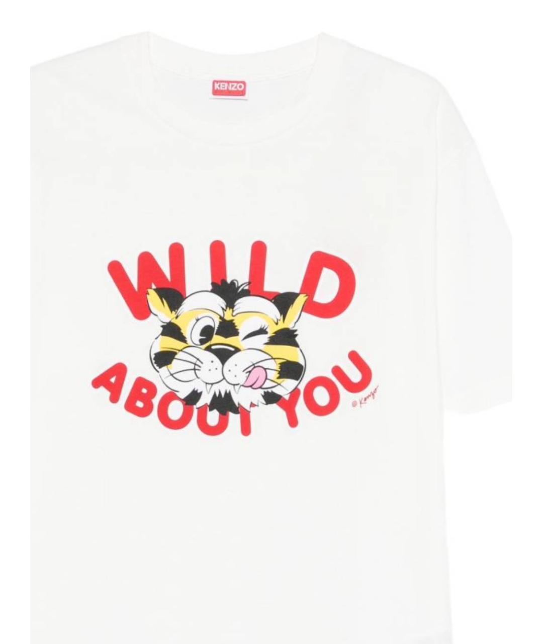 KENZO Белая хлопковая футболка, фото 2