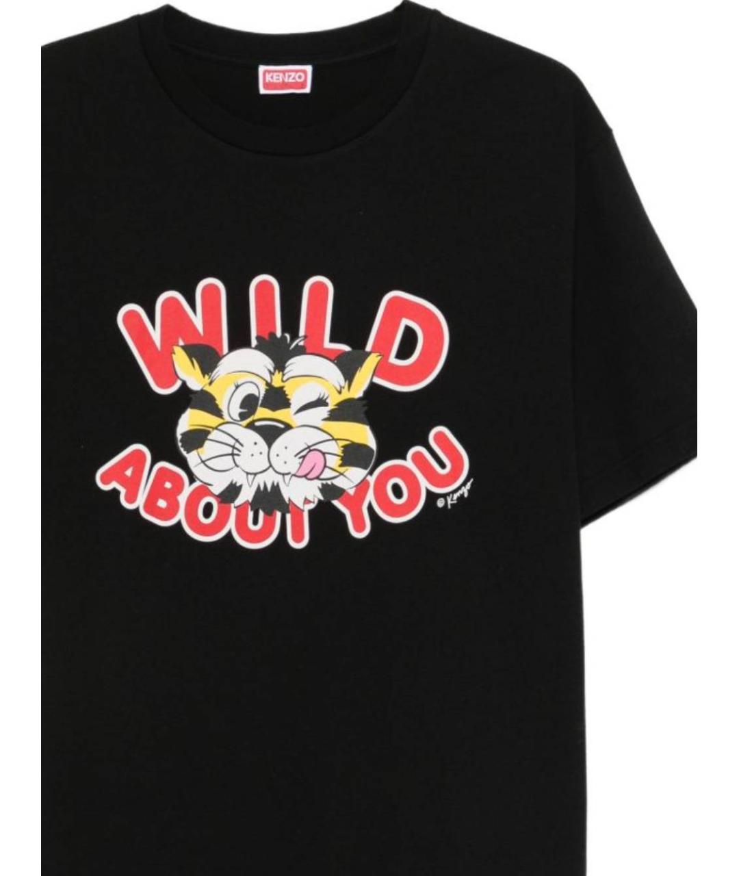 KENZO Черная хлопковая футболка, фото 2