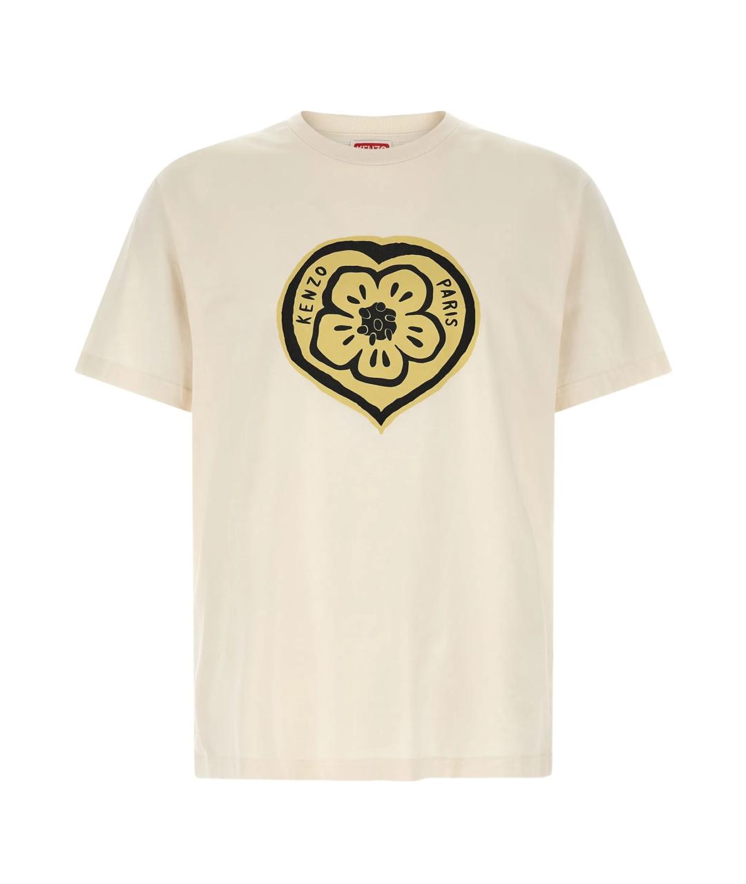 KENZO Бежевая хлопковая футболка, фото 1