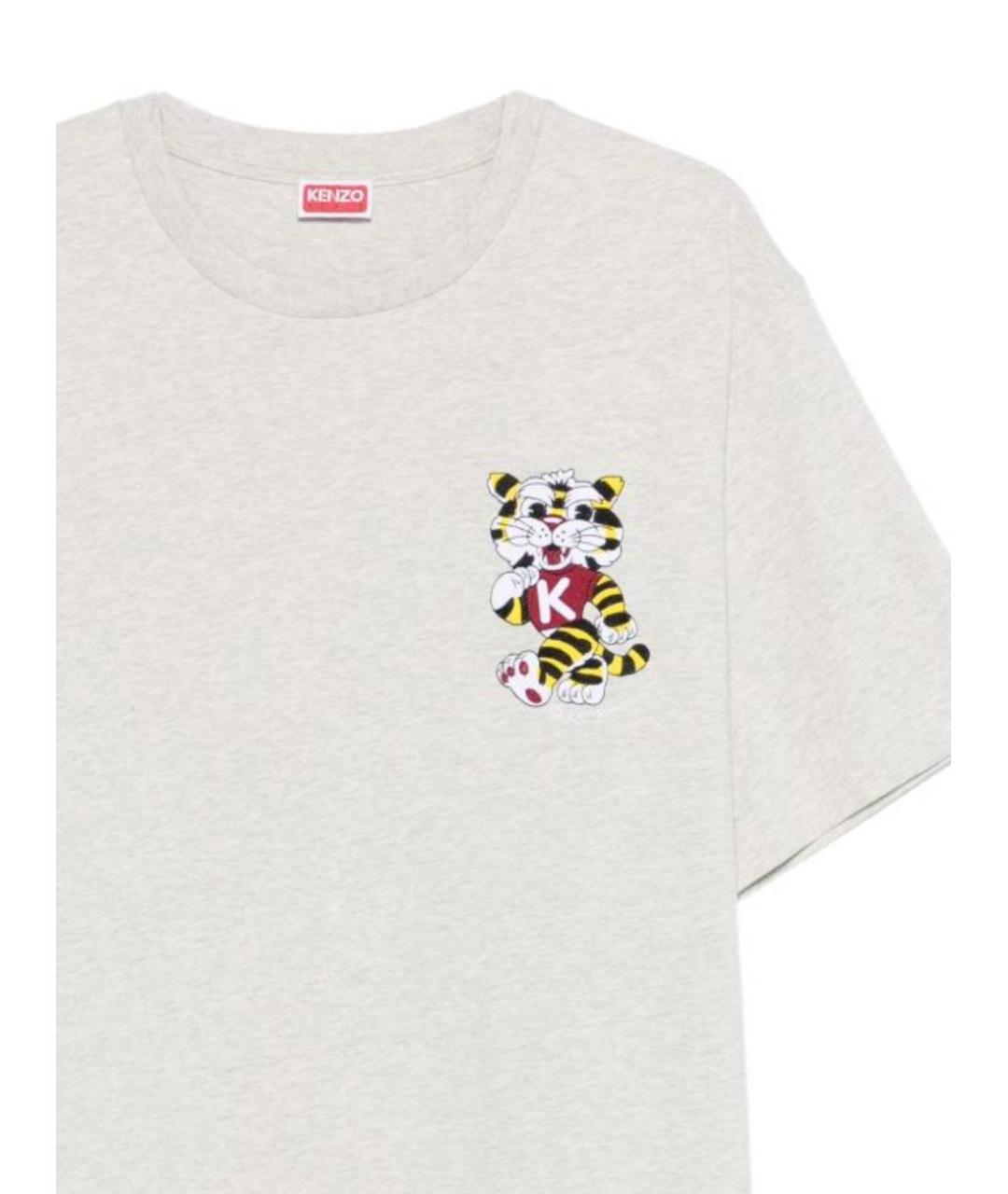 KENZO Серая хлопковая футболка, фото 2