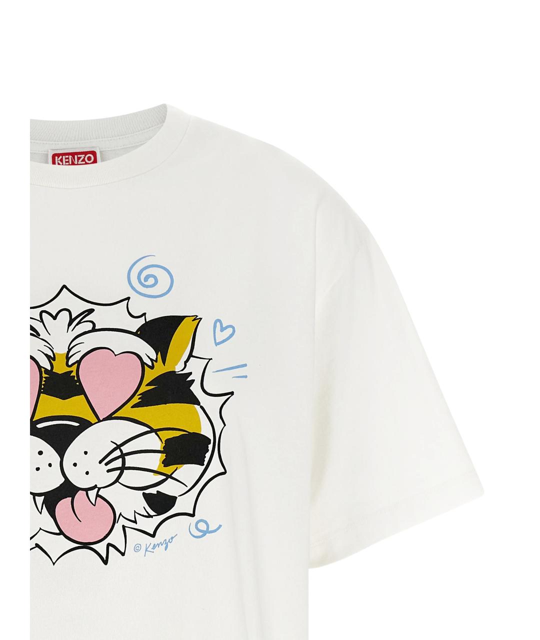 KENZO Белая хлопковая футболка, фото 2