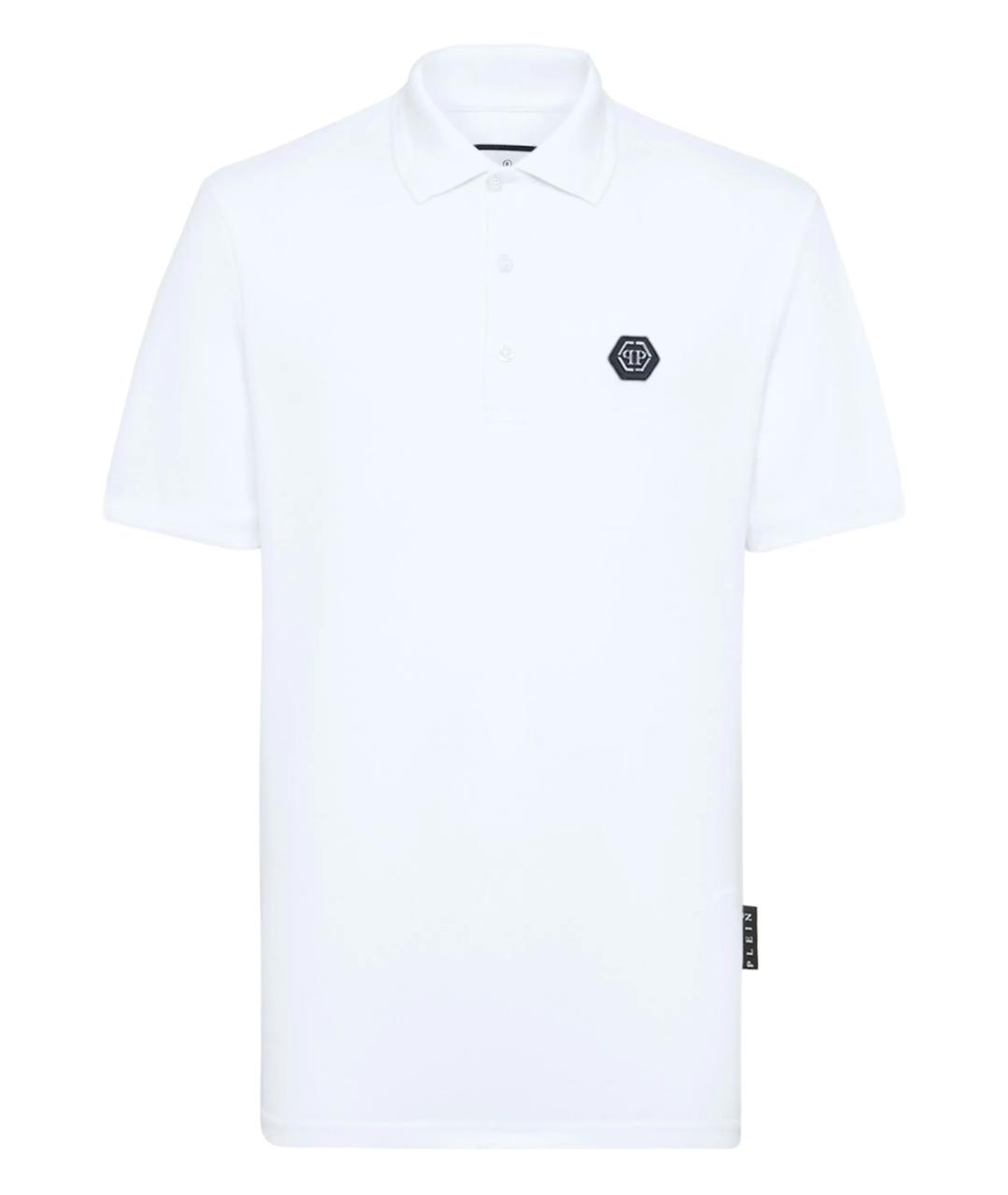 PHILIPP PLEIN Белое хлопковое поло с коротким рукавом, фото 1