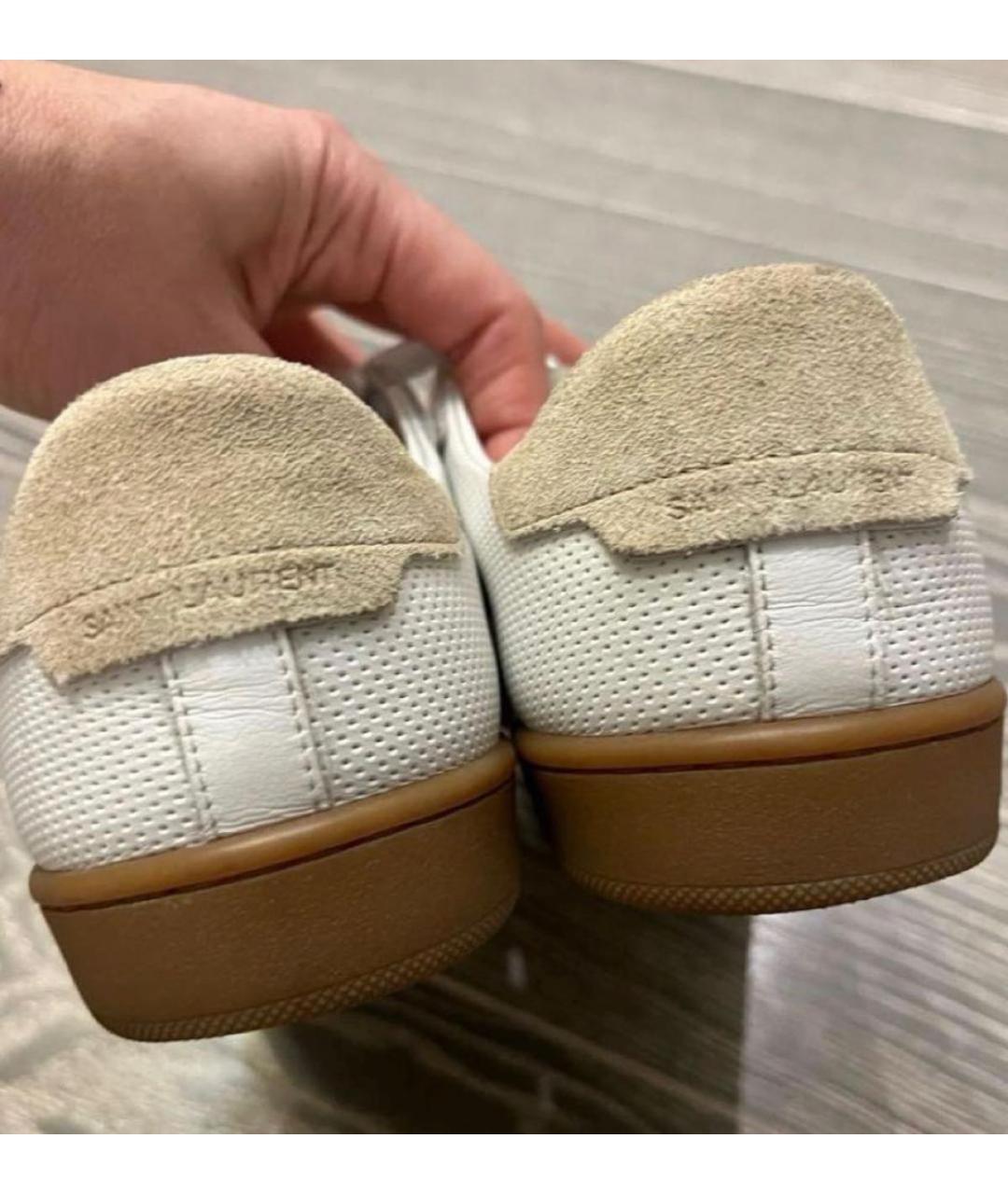 SAINT LAURENT Белые кожаные кеды, фото 4