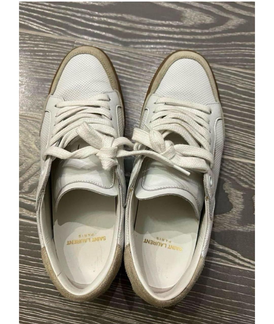 SAINT LAURENT Белые кожаные кеды, фото 3