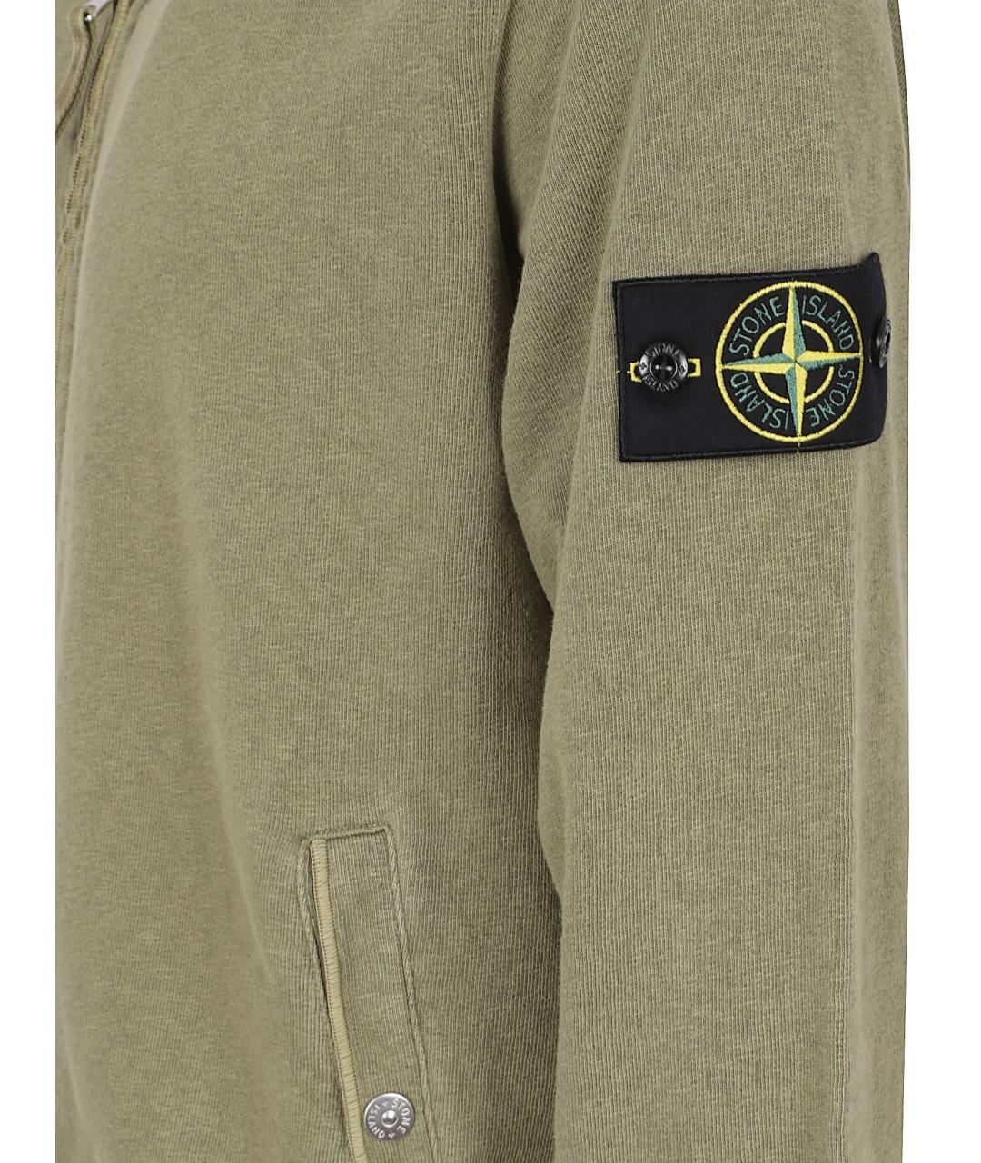 STONE ISLAND Хаки хлопковый кардиган, фото 2