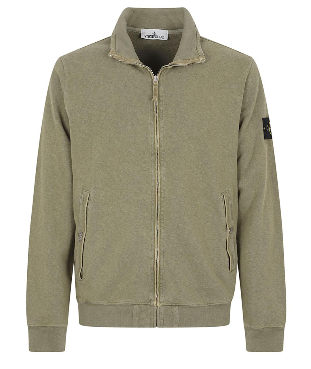 STONE ISLAND Хаки хлопковый кардиган, фото 1