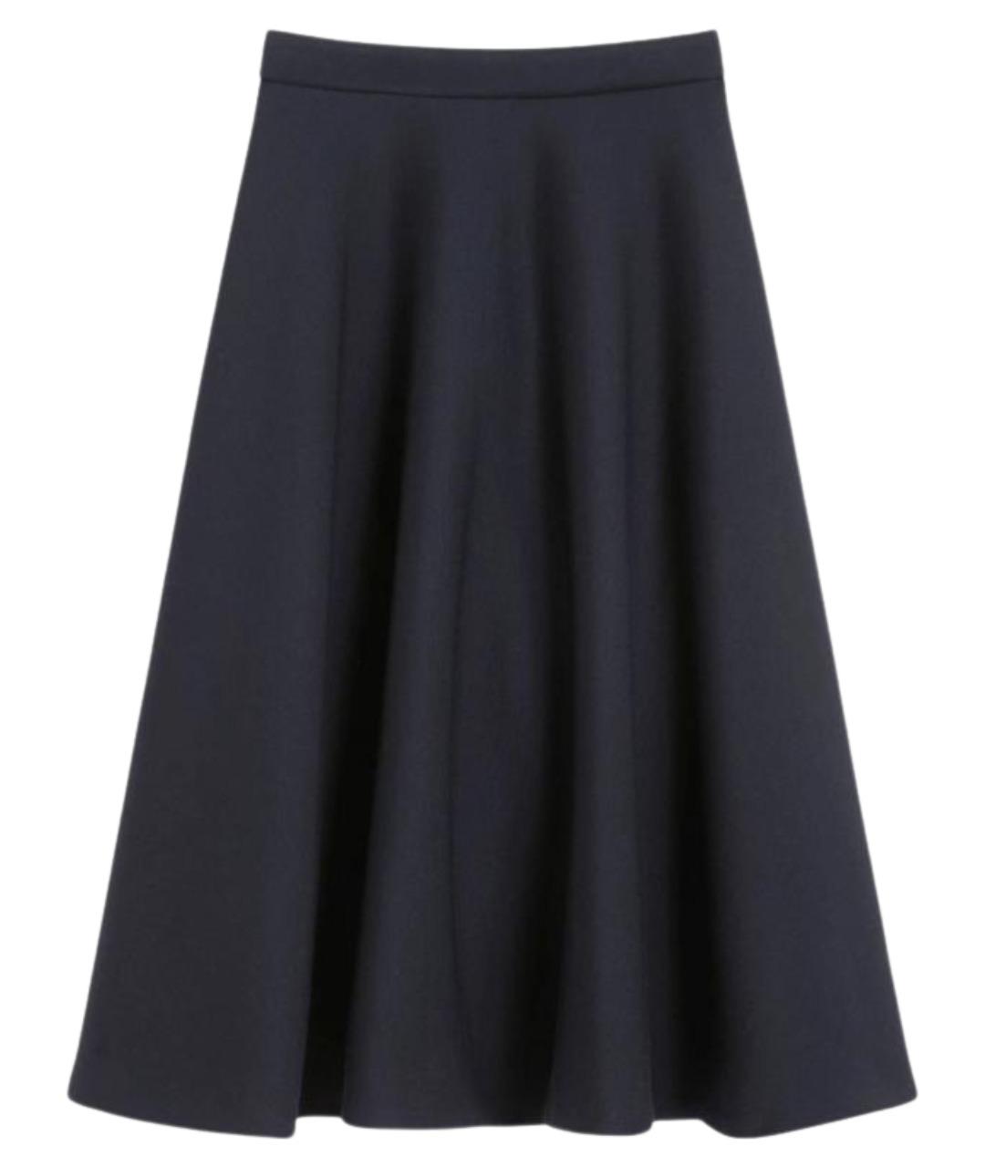 MAX MARA Темно-синяя полиэстеровая юбка миди, фото 1