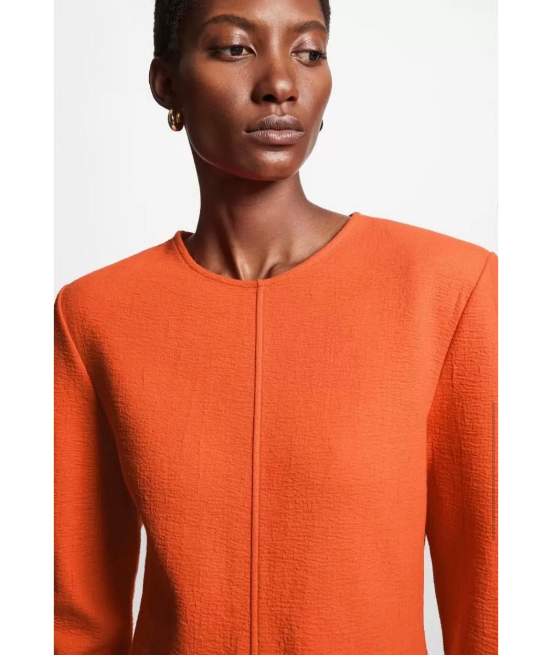 COS Оранжевое хлопковое коктейльное платье, фото 7