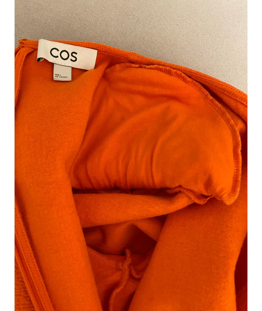 COS Оранжевое хлопковое коктейльное платье, фото 2