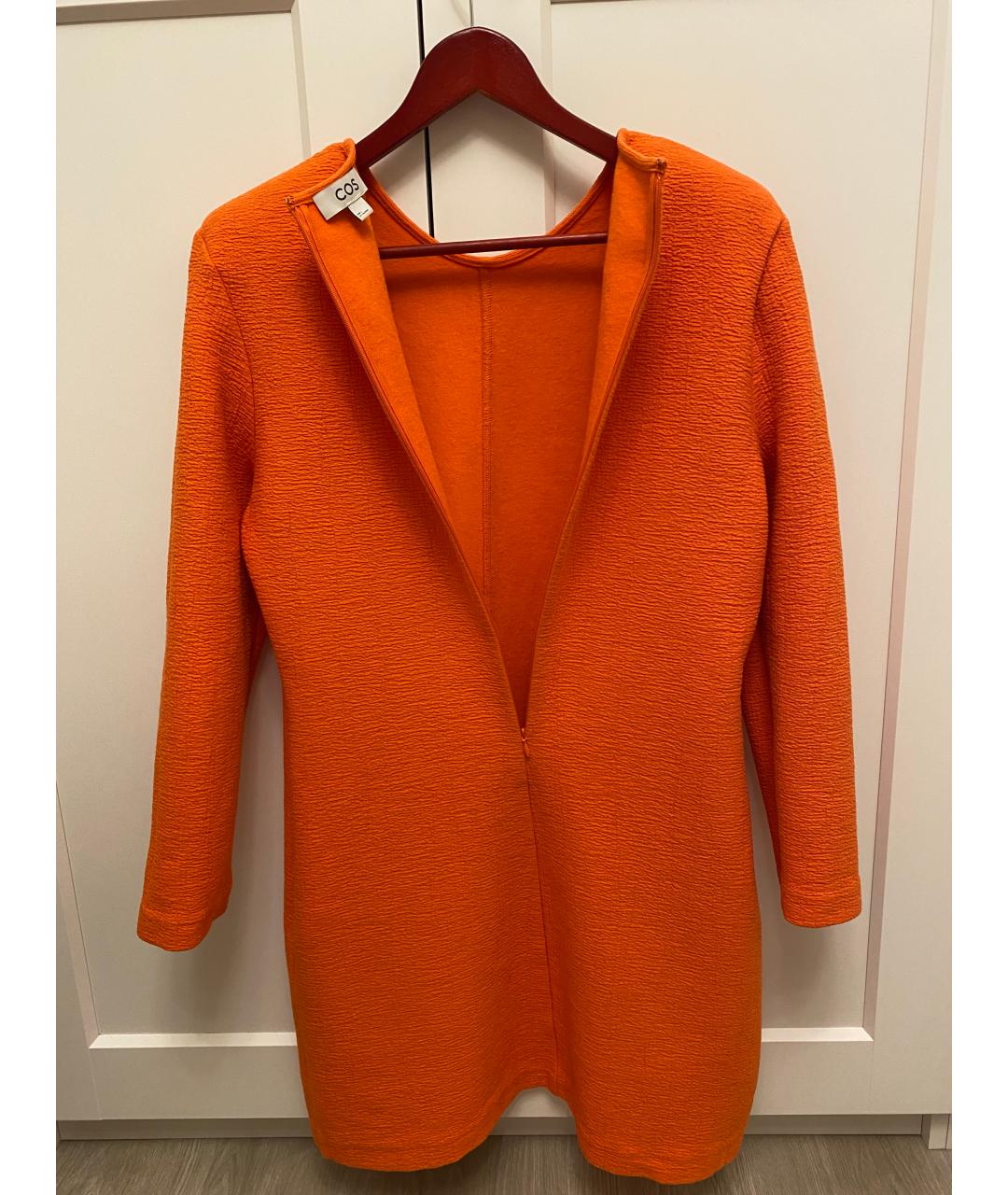 COS Оранжевое хлопковое коктейльное платье, фото 8