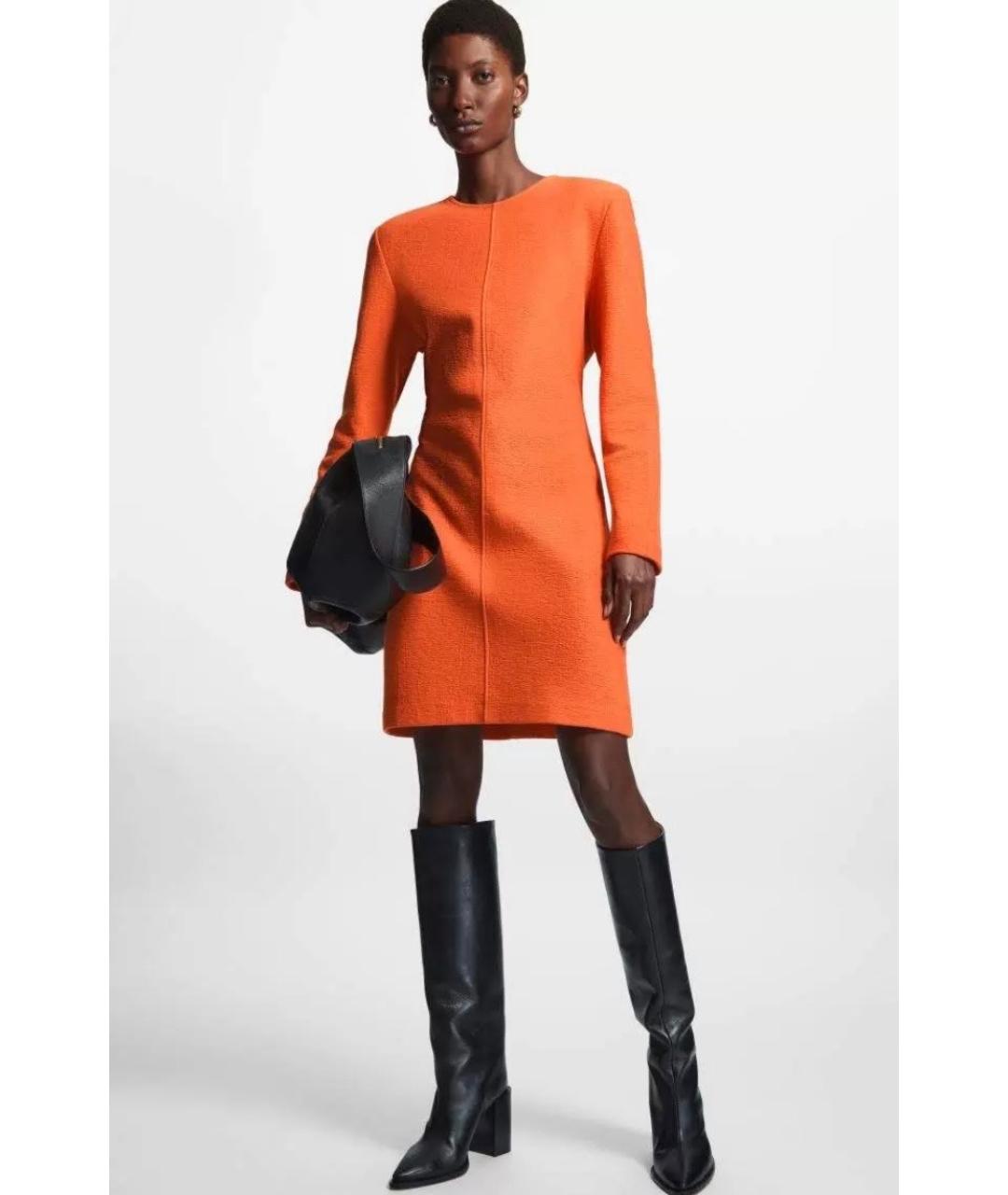 COS Оранжевое хлопковое коктейльное платье, фото 5