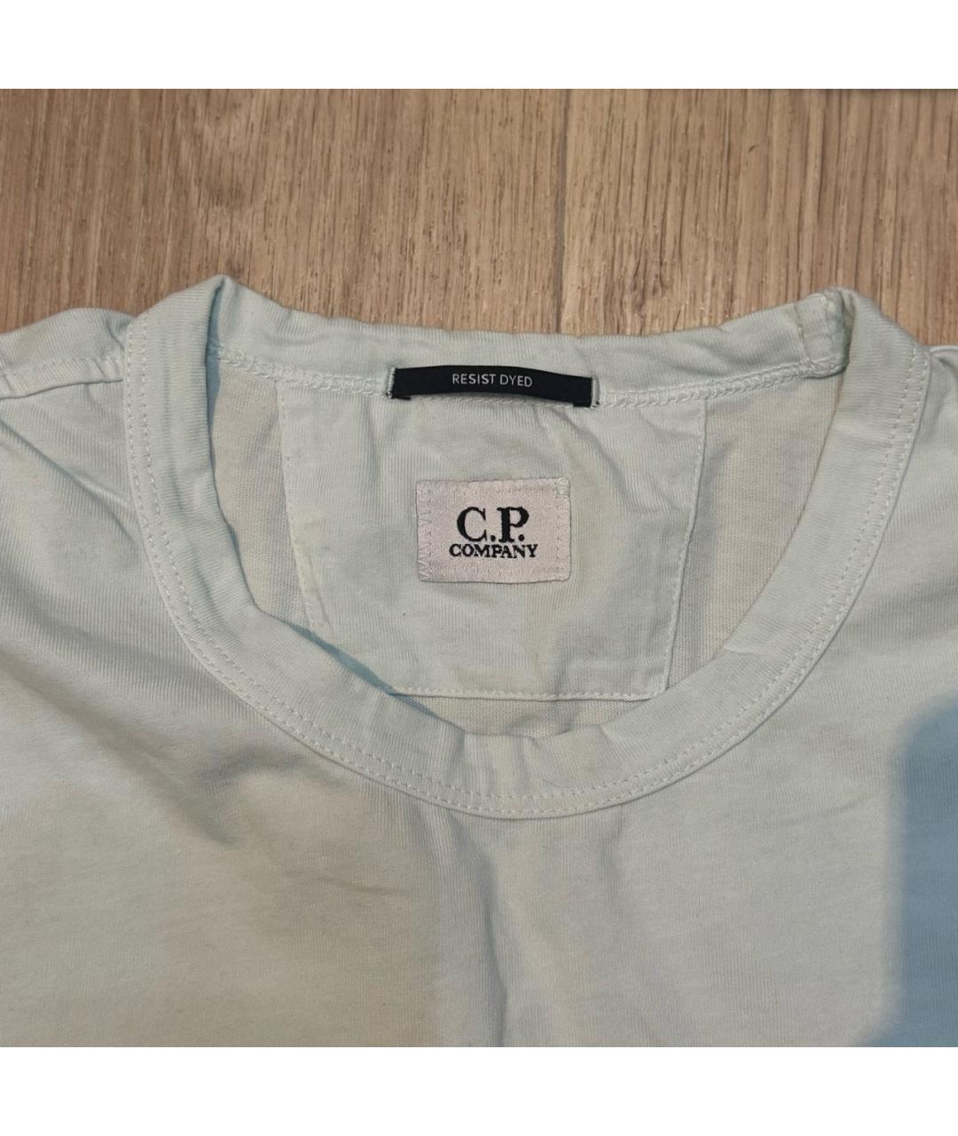 CP COMPANY Бирюзовая хлопковая футболка, фото 3