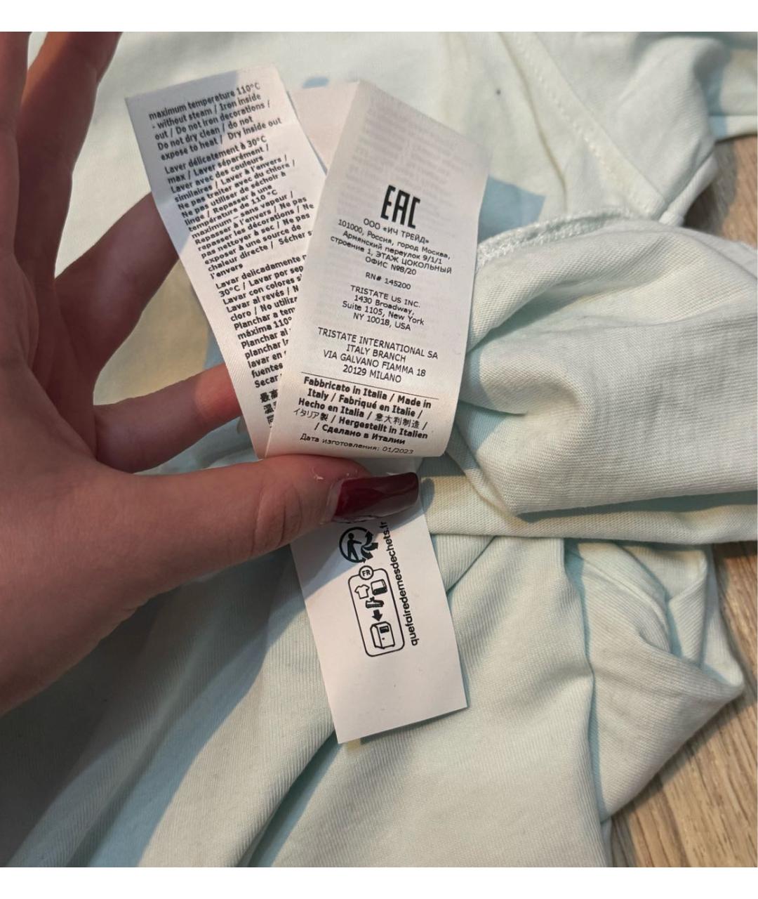 CP COMPANY Бирюзовая хлопковая футболка, фото 6