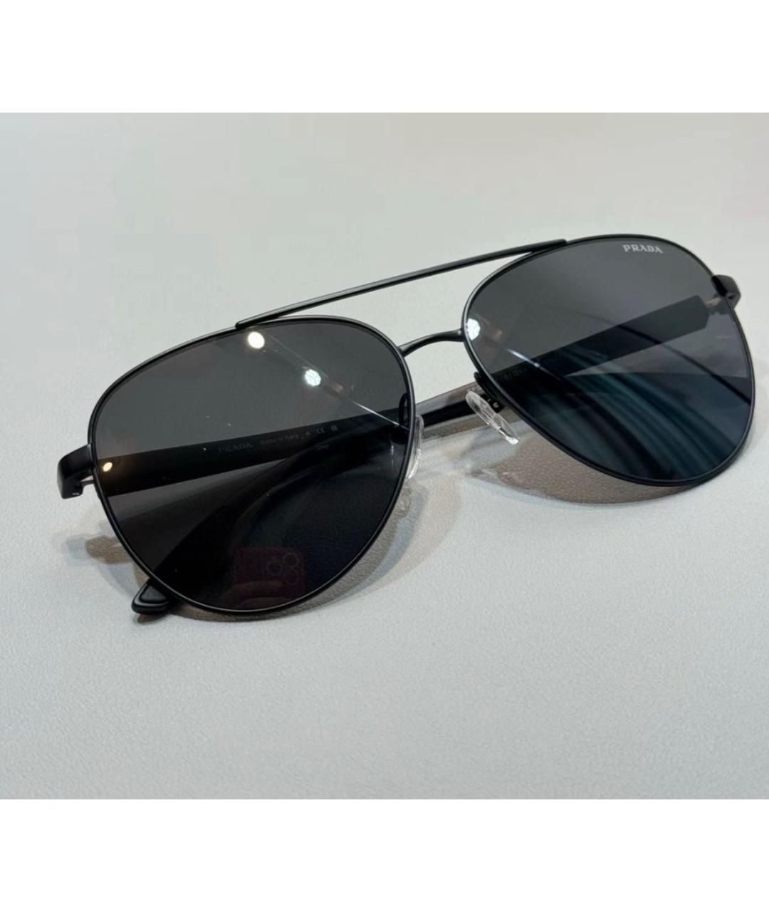 PRADA Черные металлические солнцезащитные очки, фото 2