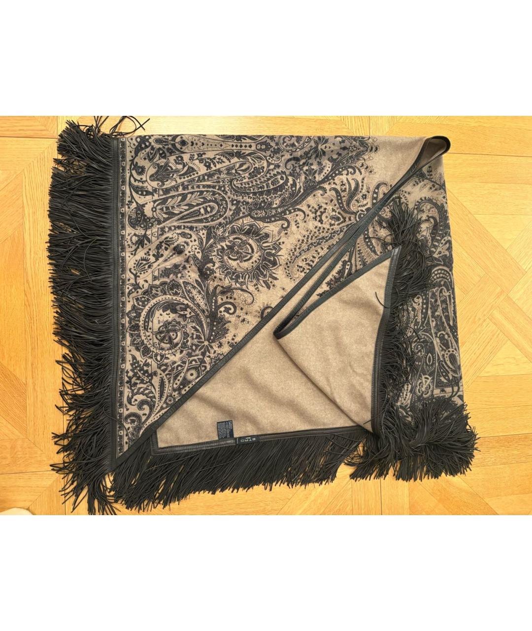 ETRO Коричневый шерстяной платок, фото 4