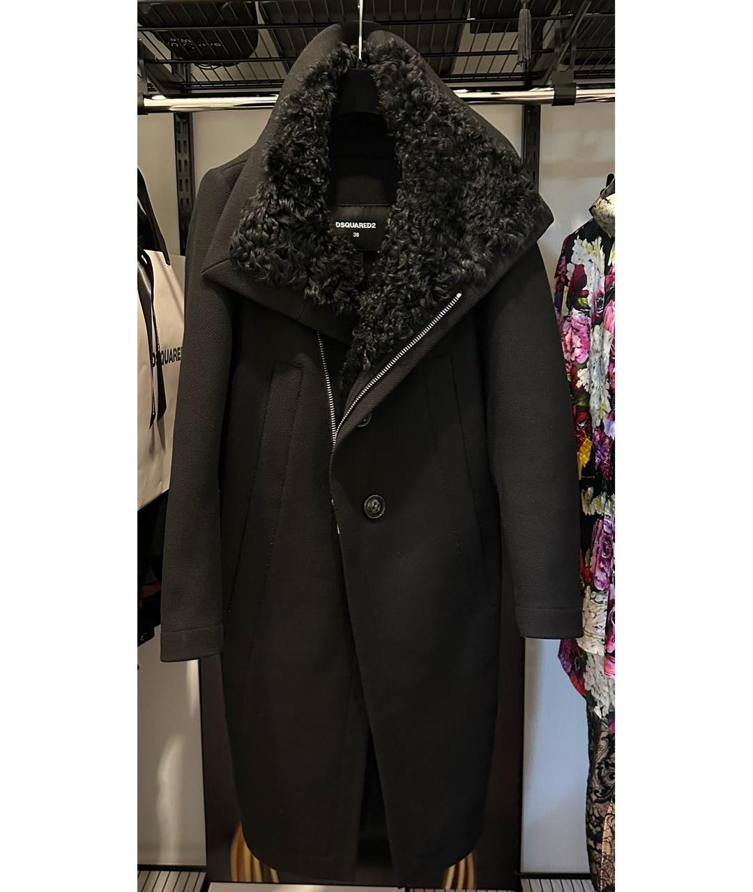 DSQUARED2 Черное шерстяное пальто, фото 5