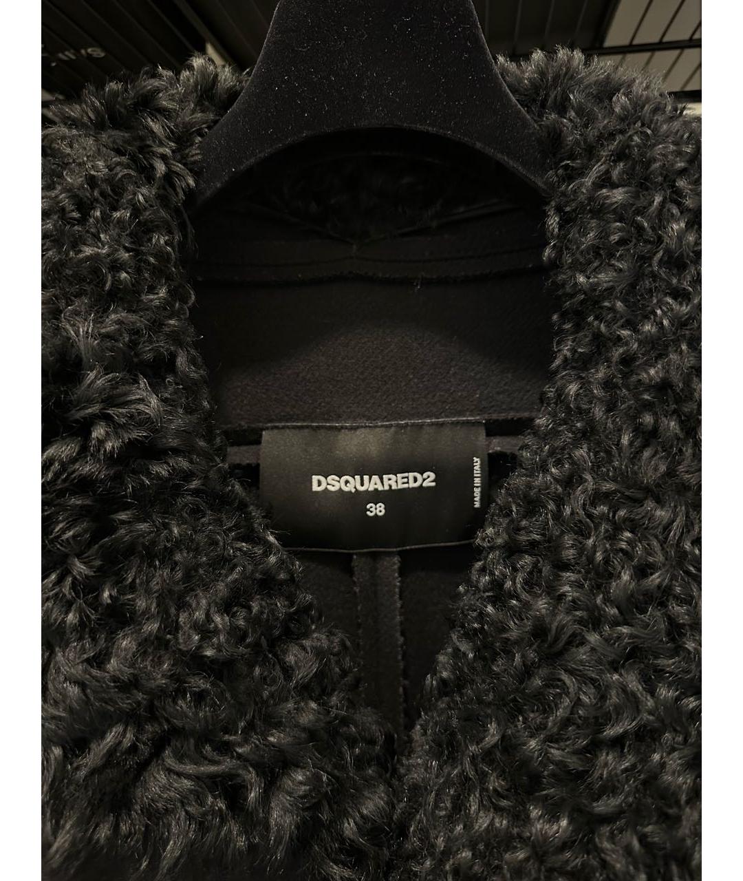 DSQUARED2 Черное шерстяное пальто, фото 3