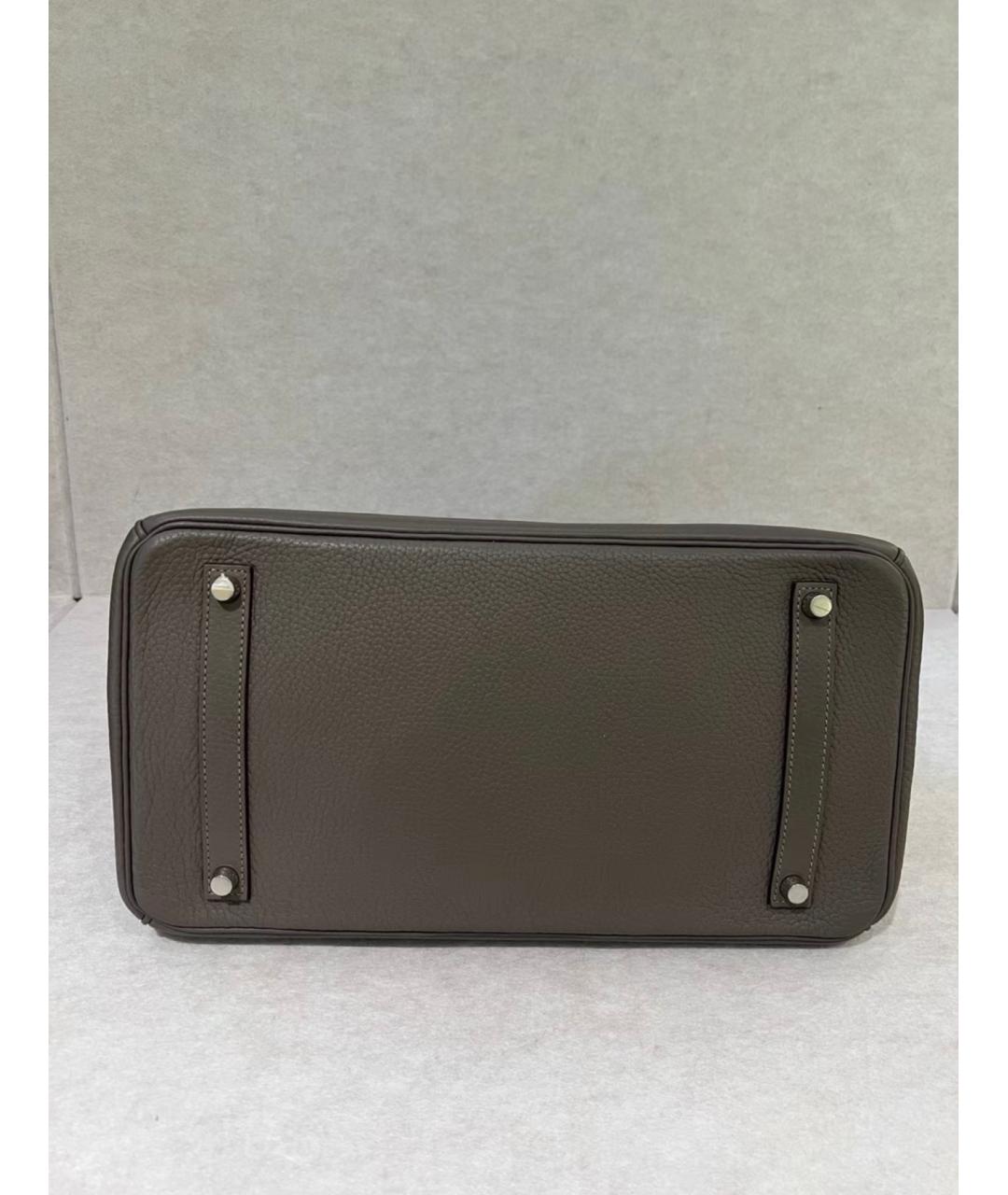 HERMES Синяя кожаная сумка с короткими ручками, фото 5