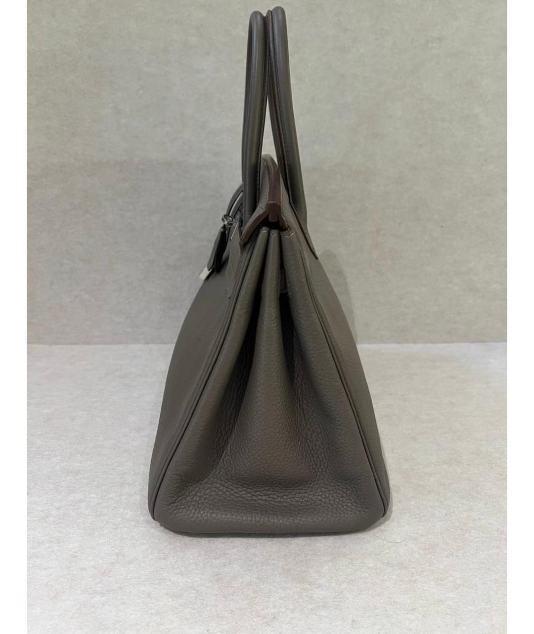 HERMES Синяя кожаная сумка с короткими ручками, фото 2