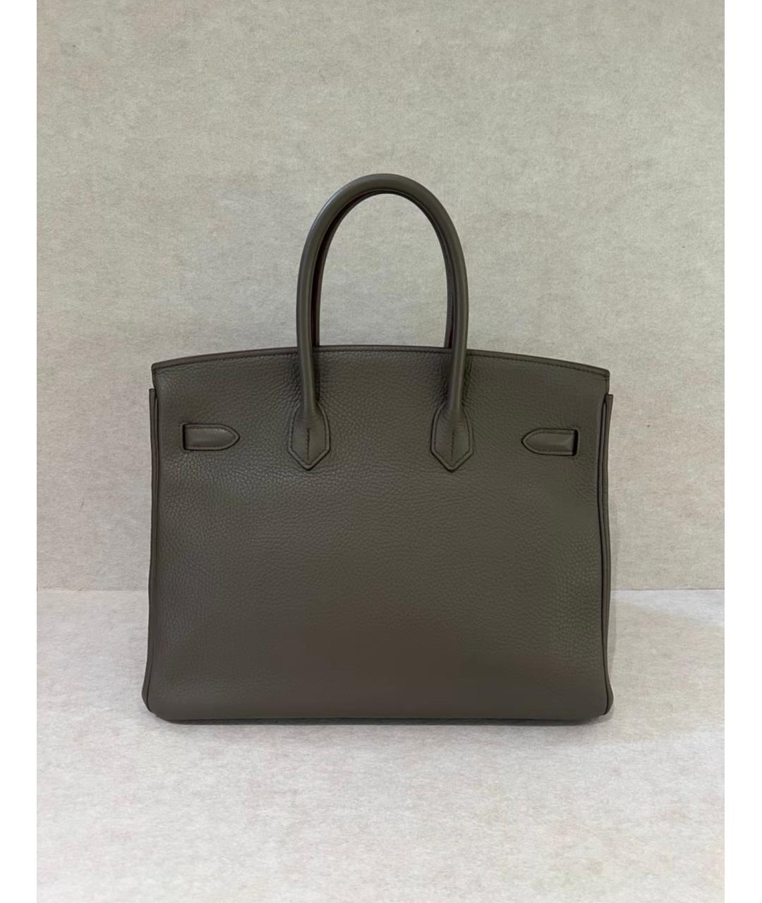 HERMES Синяя кожаная сумка с короткими ручками, фото 3