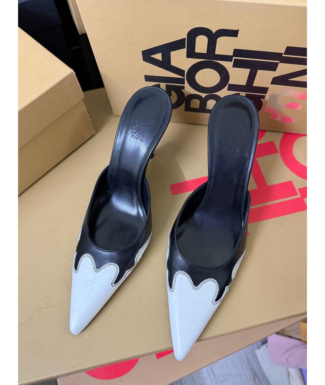 GIABORGHINI Черные кожаные мюли, фото 3