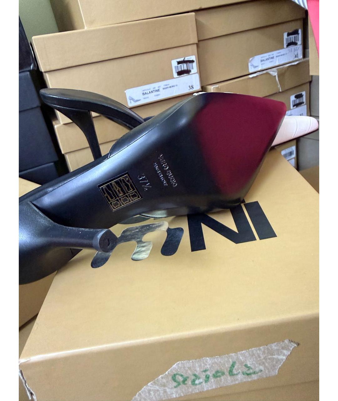 GIABORGHINI Черные кожаные мюли, фото 8