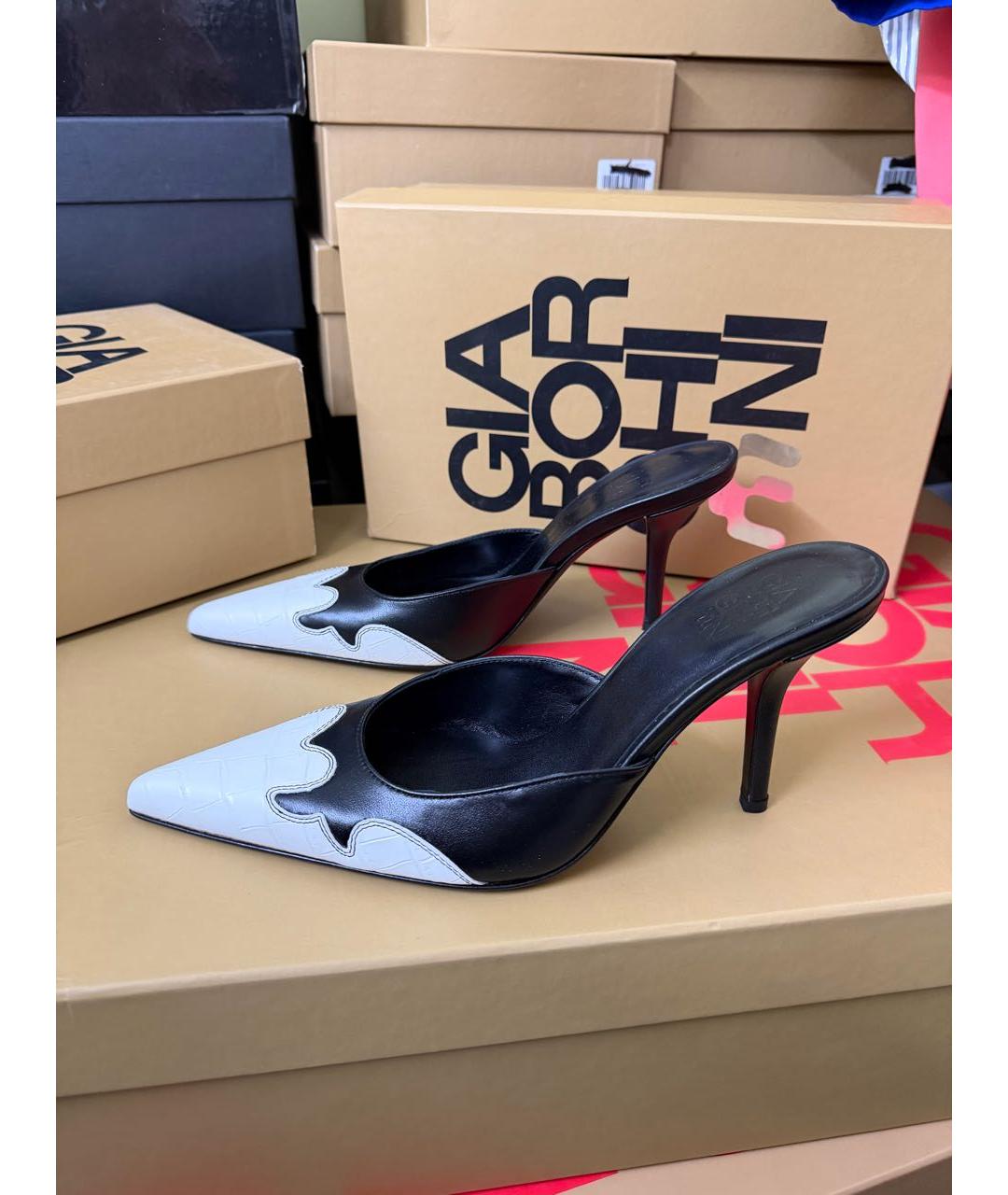 GIABORGHINI Черные кожаные мюли, фото 5