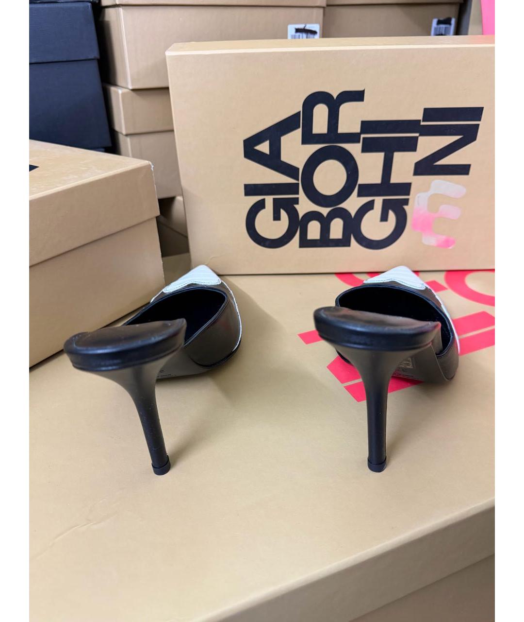 GIABORGHINI Черные кожаные мюли, фото 4