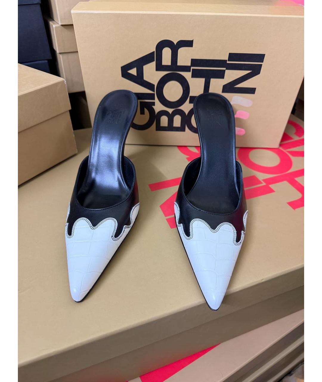 GIABORGHINI Черные кожаные мюли, фото 2