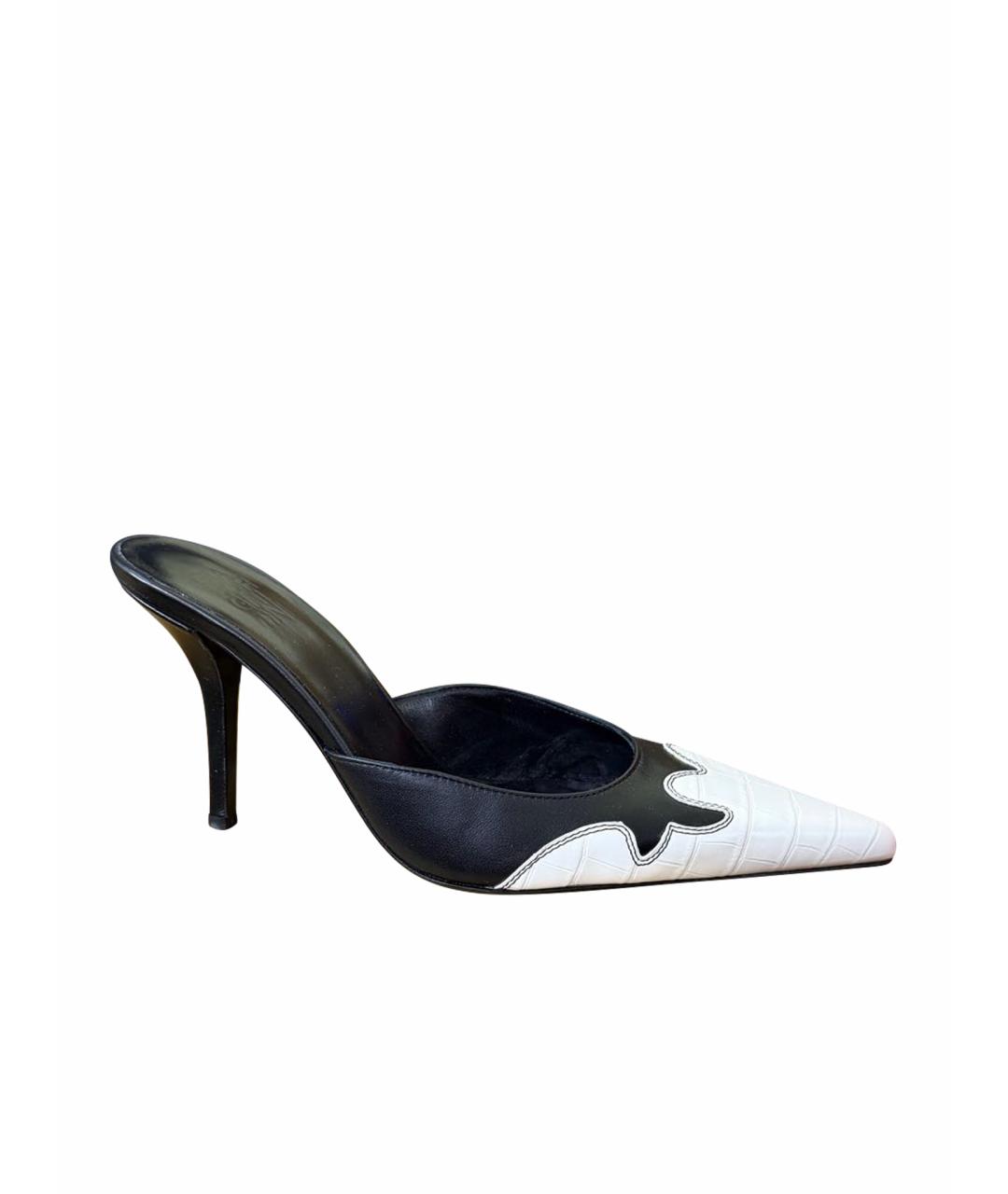 GIABORGHINI Черные кожаные мюли, фото 1