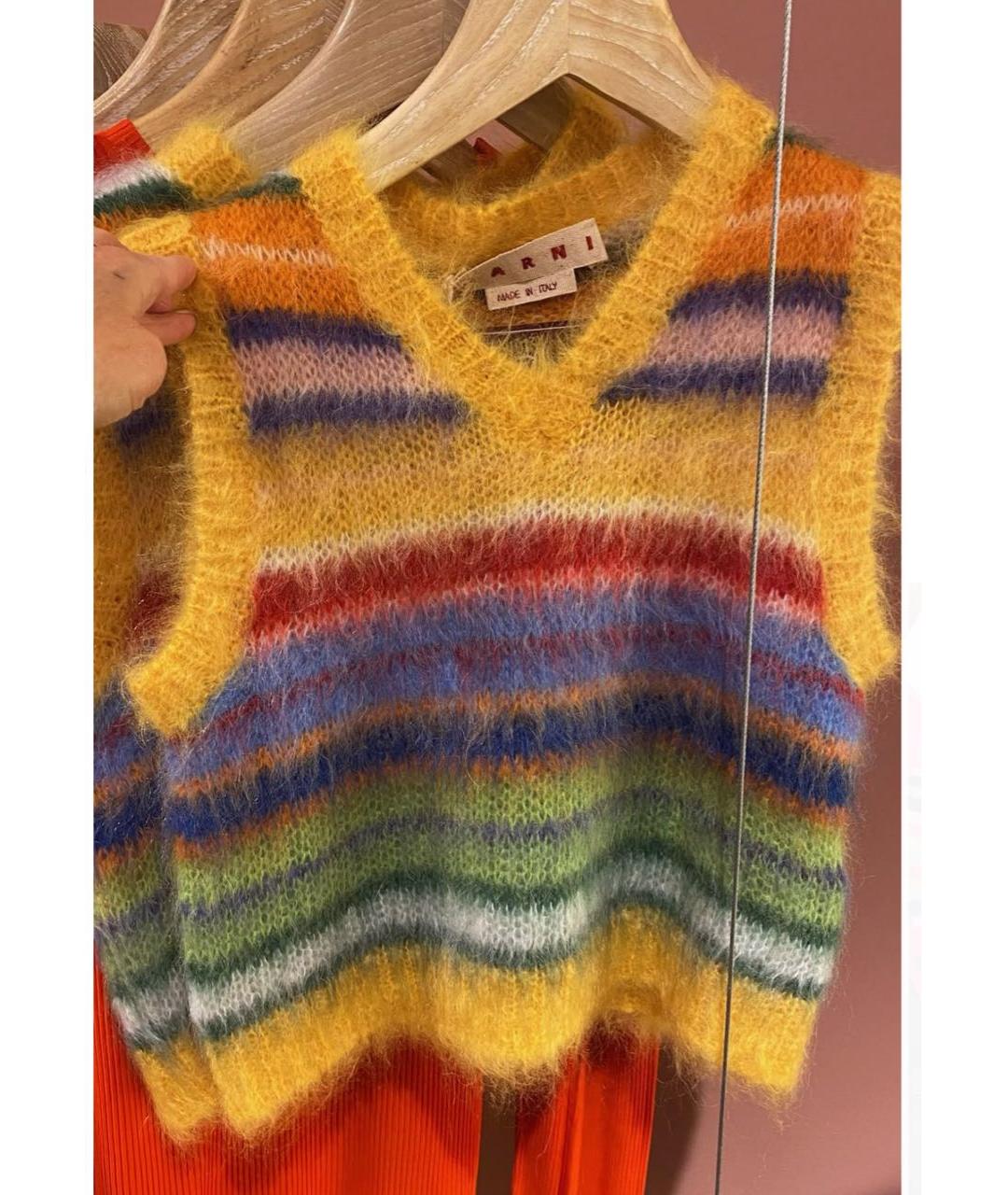 MARNI Желтая шерстяная жилетка, фото 6
