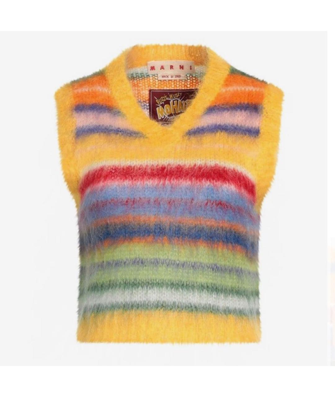 MARNI Желтая шерстяная жилетка, фото 9