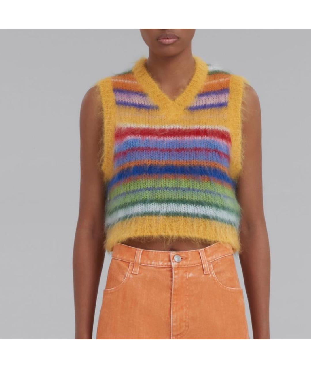 MARNI Желтая шерстяная жилетка, фото 5