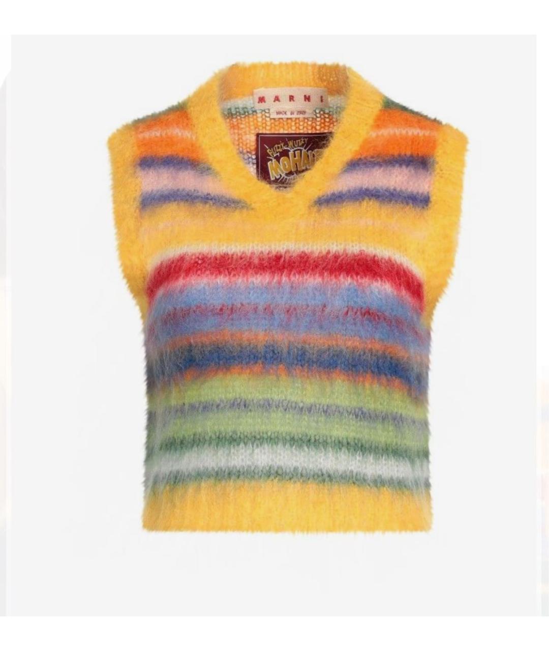 MARNI Желтая шерстяная жилетка, фото 3