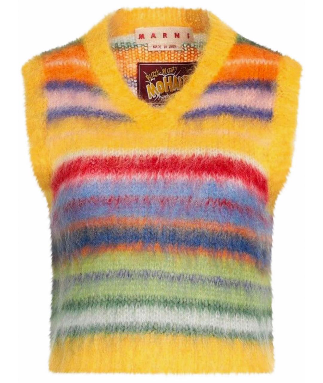 MARNI Желтая шерстяная жилетка, фото 1