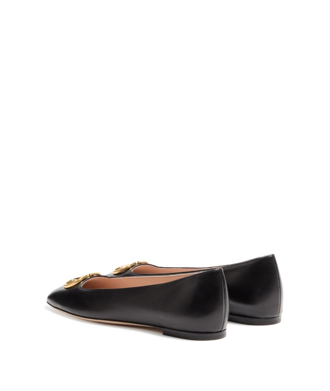 VALENTINO Черные кожаные балетки, фото 3
