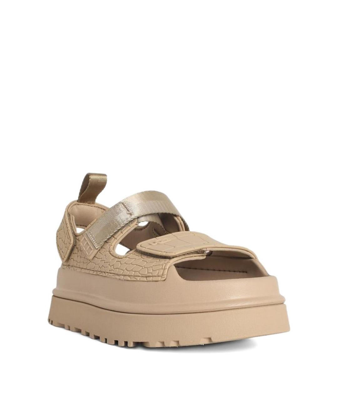 UGG AUSTRALIA Бежевые синтетические босоножки, фото 3