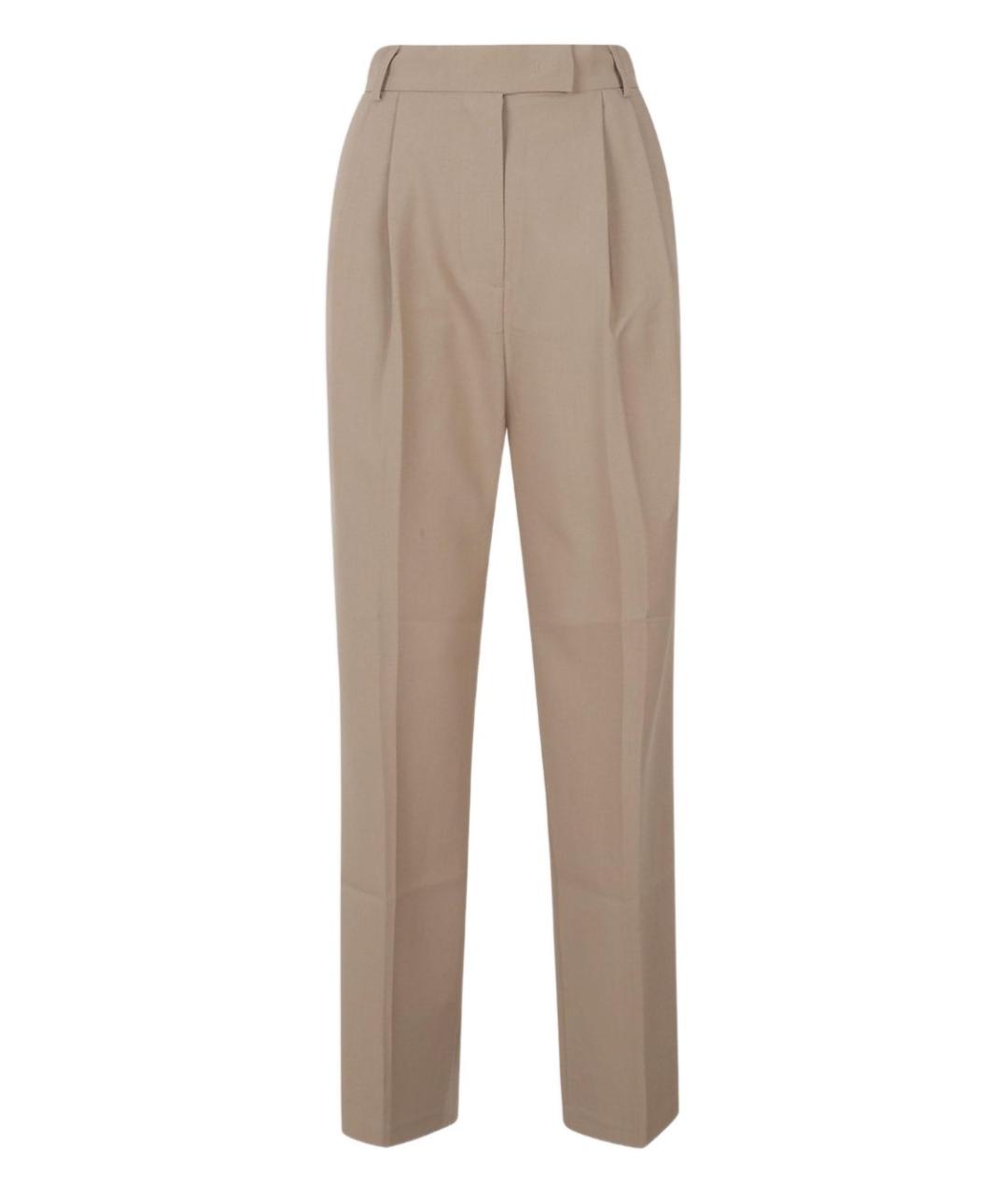 THE FRANKIE SHOP Бежевые полиэстеровые прямые брюки, фото 1