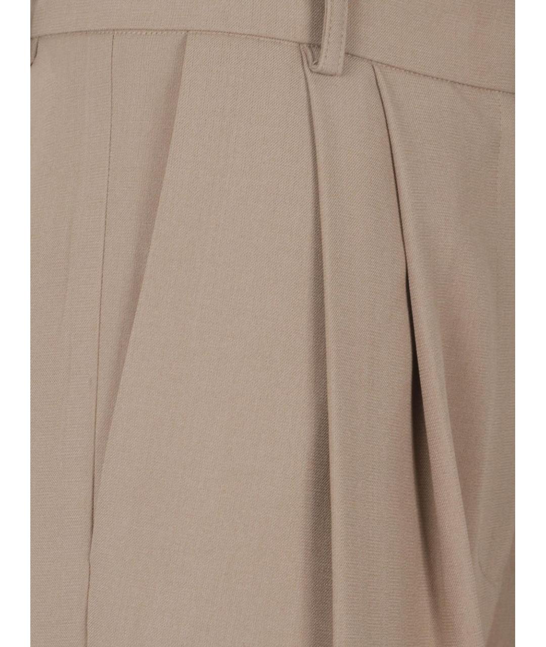 THE FRANKIE SHOP Бежевые полиэстеровые прямые брюки, фото 2
