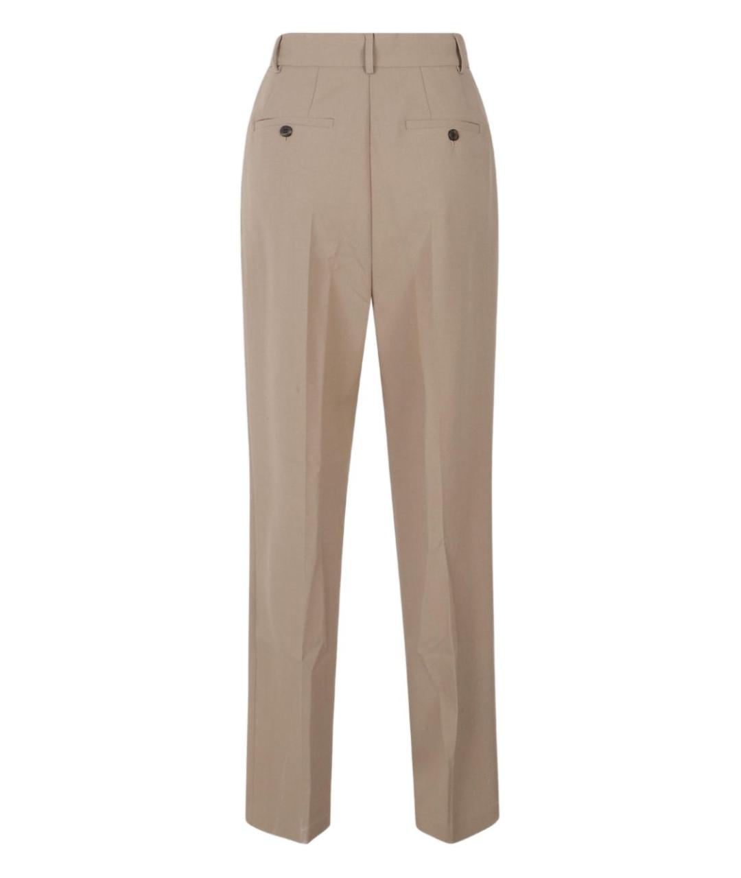 THE FRANKIE SHOP Бежевые полиэстеровые прямые брюки, фото 3