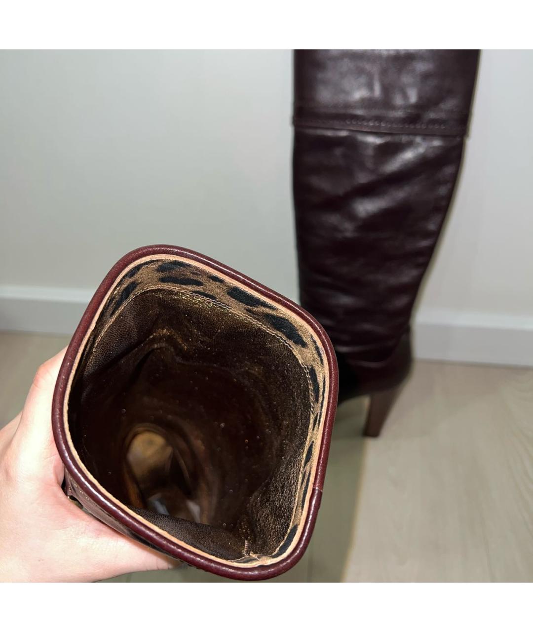 DOLCE&GABBANA Коричневые кожаные сапоги, фото 8