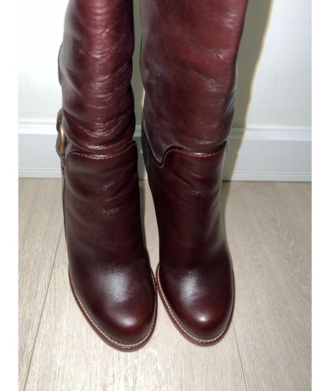 DOLCE&GABBANA Коричневые кожаные сапоги, фото 7