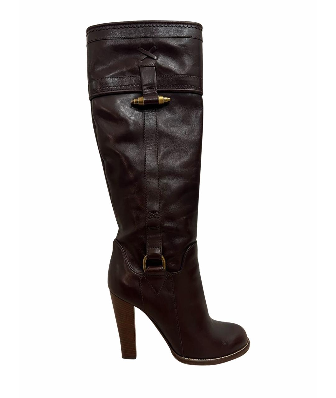 DOLCE&GABBANA Коричневые кожаные сапоги, фото 9
